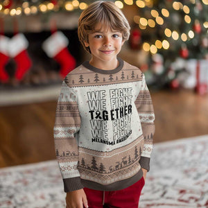Melanoma Support Warrior Ugly Christmas Sweater We Fight Together TS12 Mocha Mousse Print Your Wear
