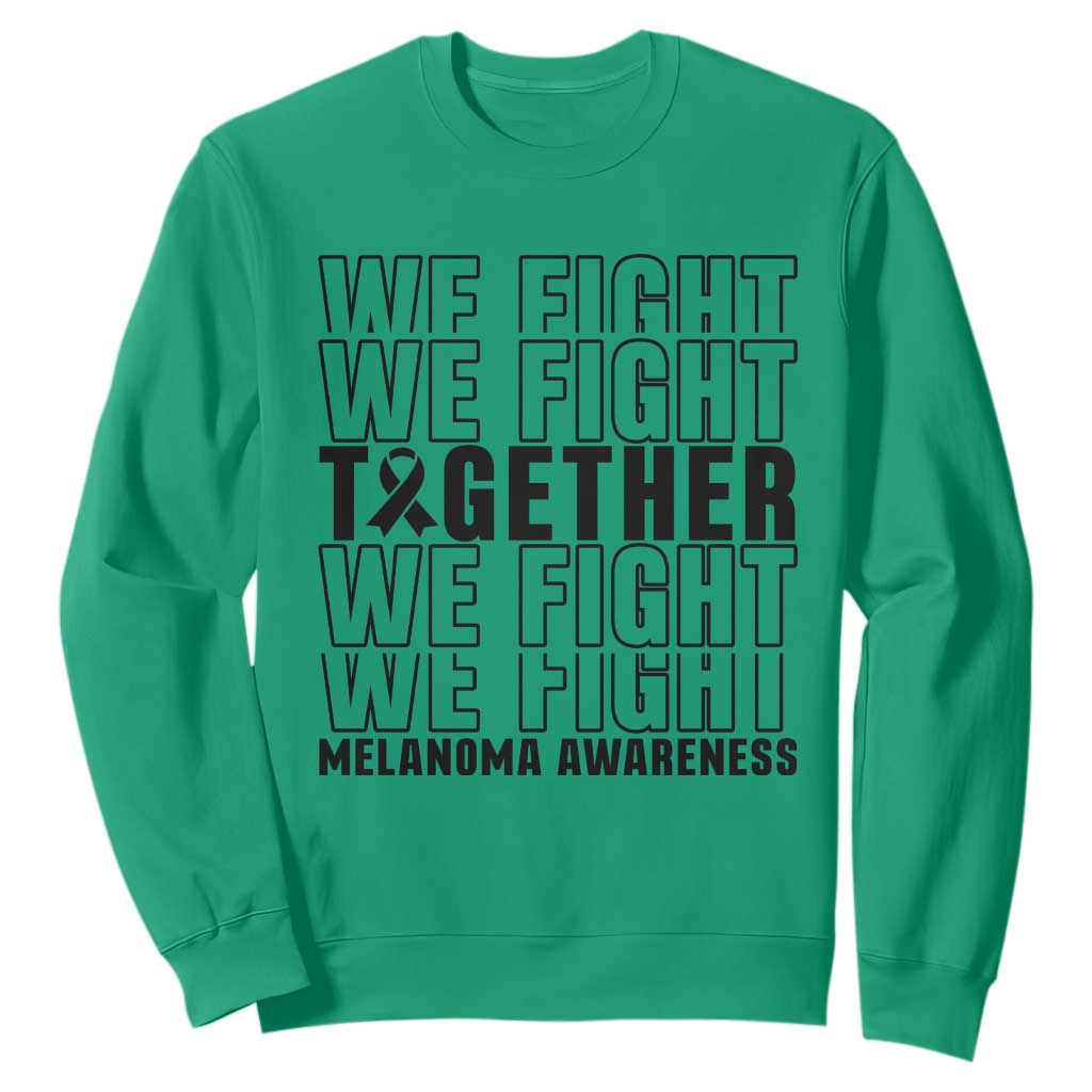 Melanoma Support Warrior Sweatshirt We Fight Together TS12 Irish Green Print Your Wear