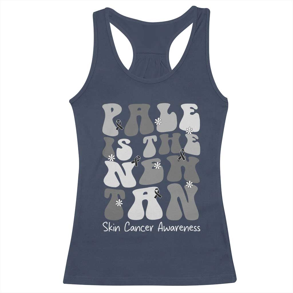 Skin Cancer Warrior Racerback Tank Top Pale Is The New Tan TS12 Navy Print Your Wear