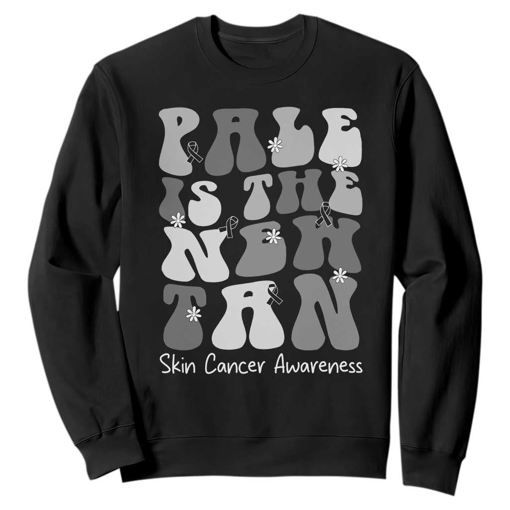 Skin Cancer Warrior Sweatshirt Pale Is The New Tan TS12 Black Print Your Wear