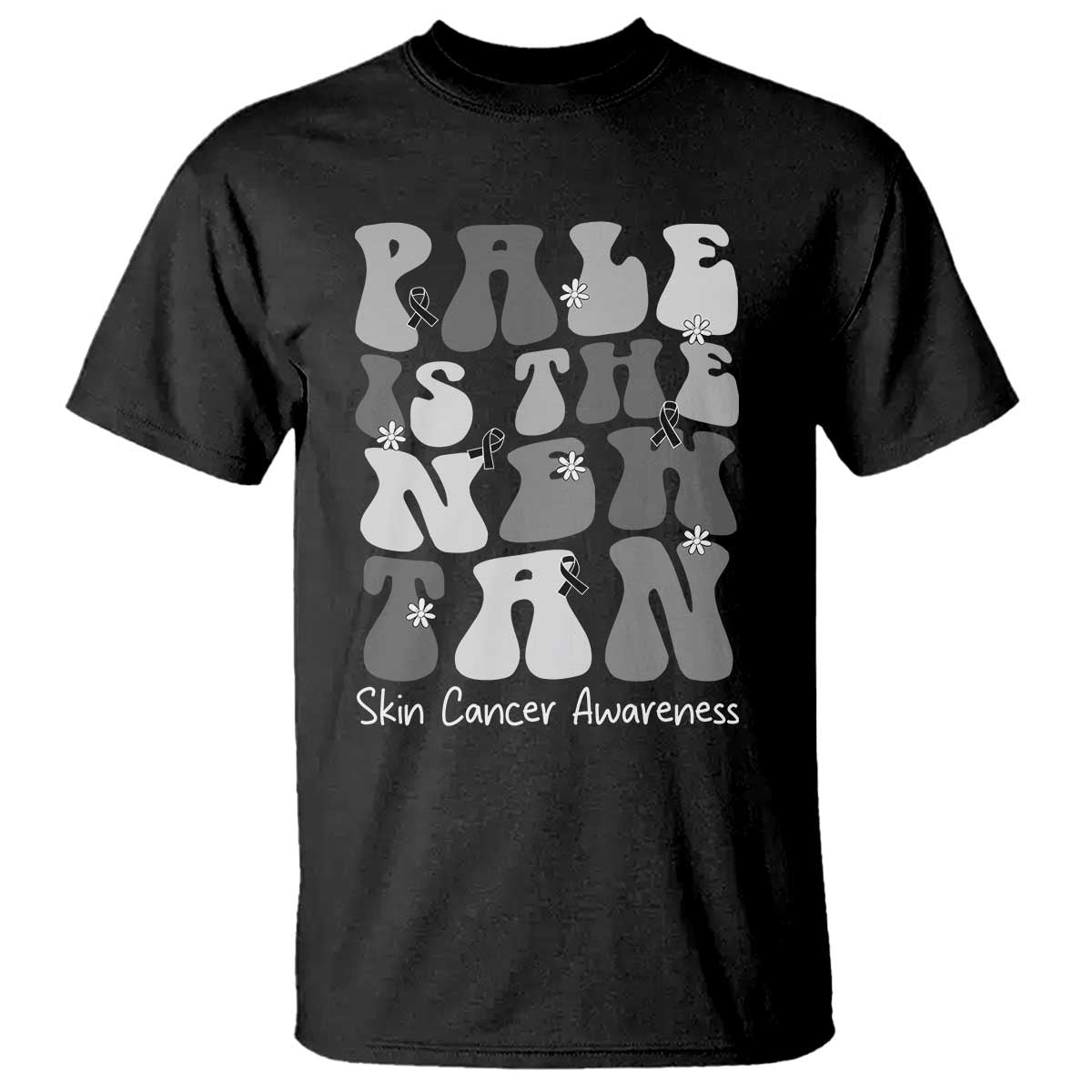 Skin Cancer Warrior T Shirt Pale Is The New Tan TS12 Black Print Your Wear