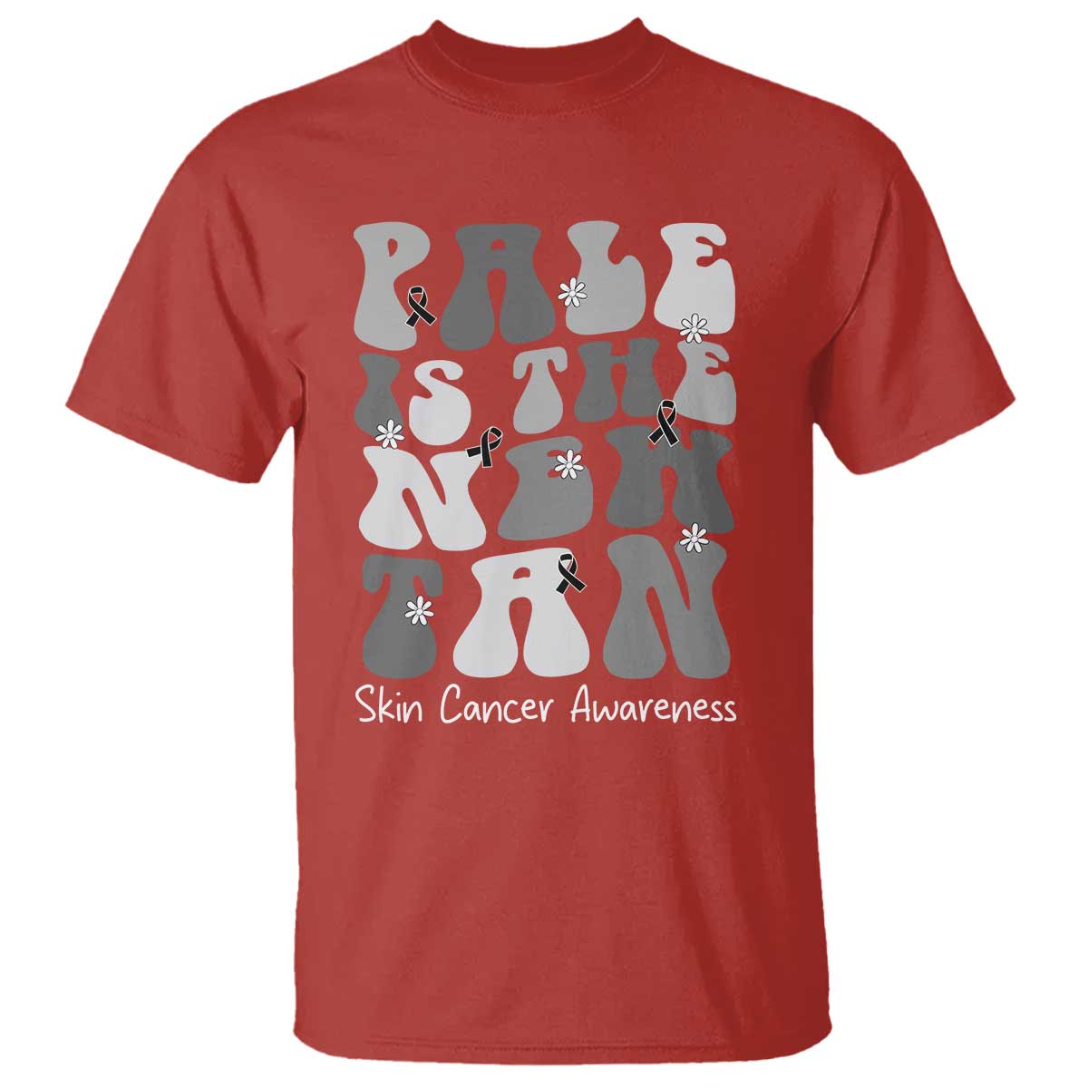 Skin Cancer Warrior T Shirt Pale Is The New Tan TS12 Red Print Your Wear