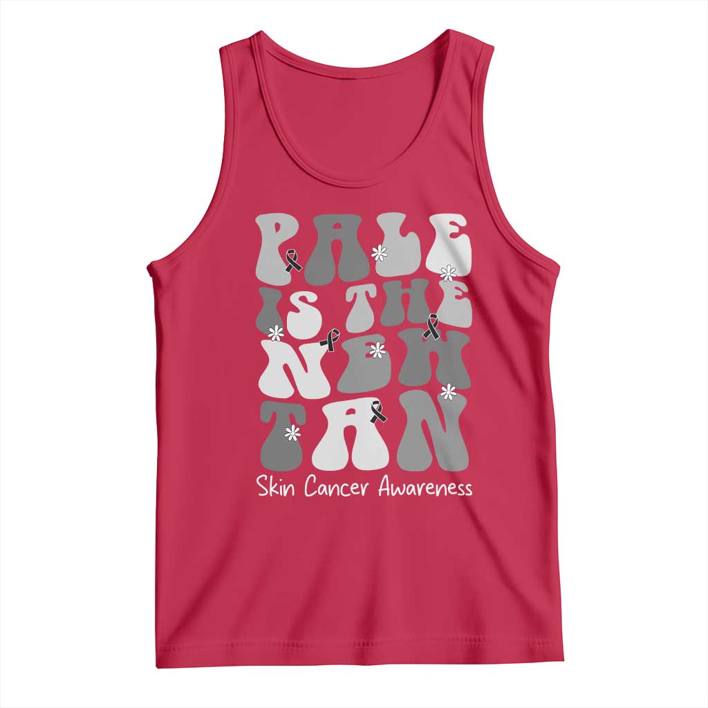 Skin Cancer Warrior Tank Top Pale Is The New Tan TS12 Red Print Your Wear