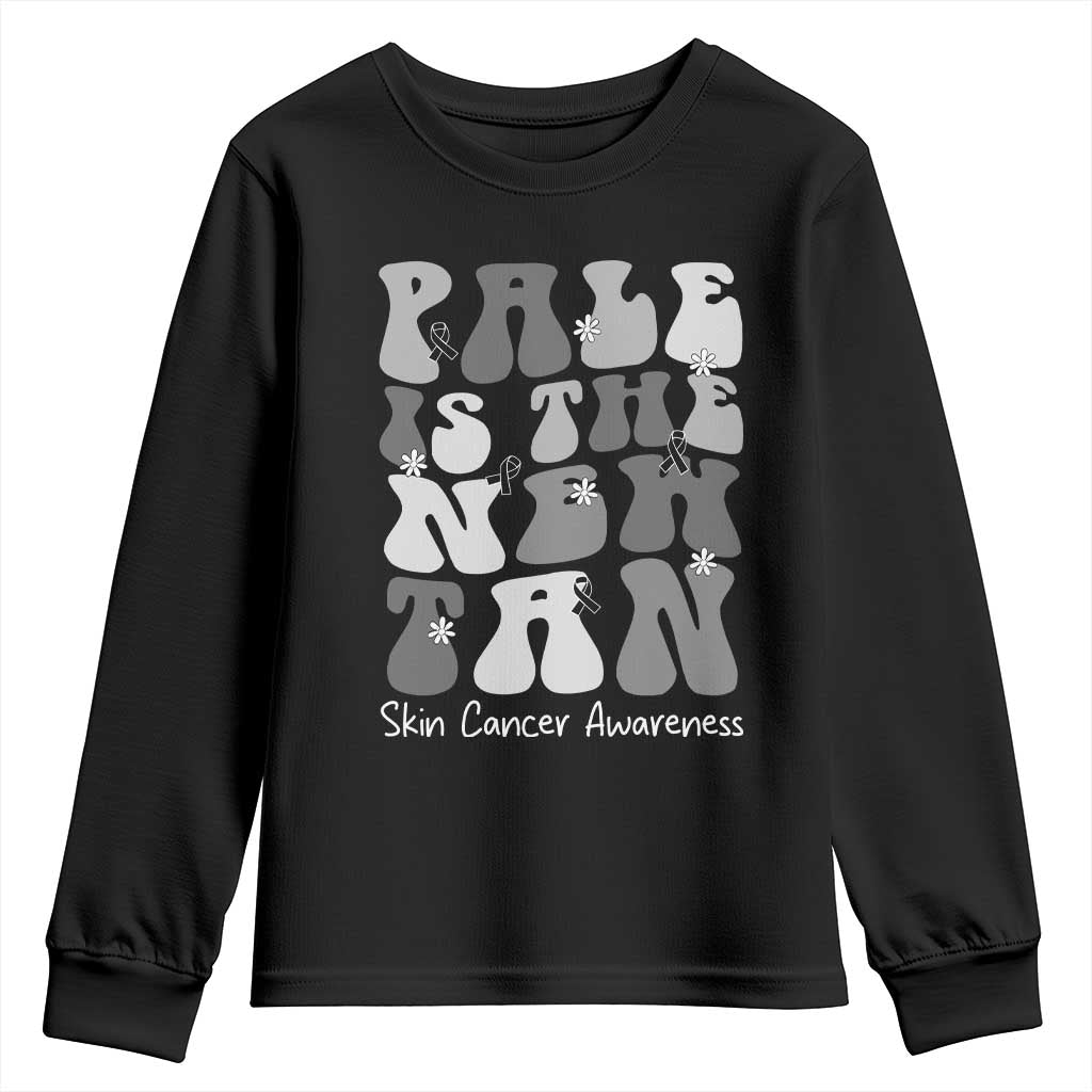 Skin Cancer Warrior Youth Sweatshirt Pale Is The New Tan TS12 Black Print Your Wear