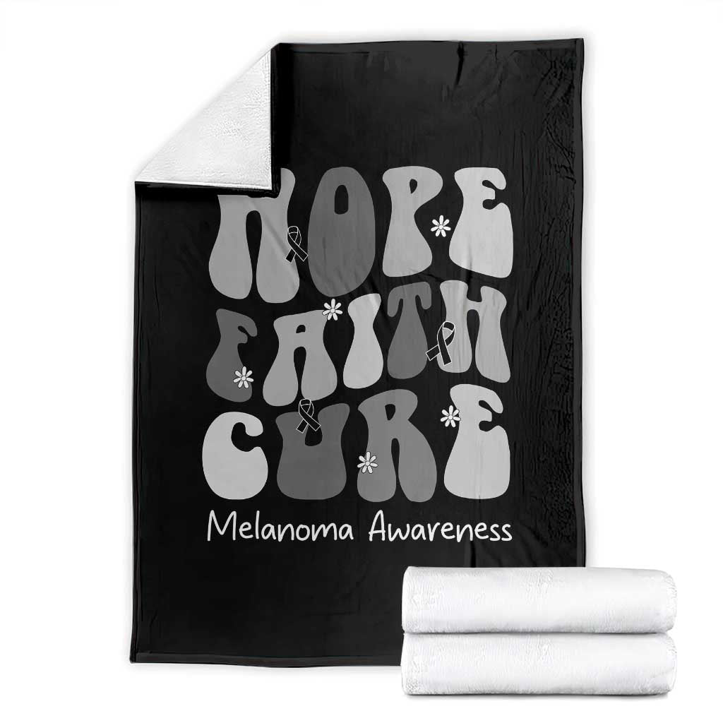 Faith Hope Cure Melanoma Awareness Throw Blanket Skin Cancer Fighter TS12 Black Print Your Wear