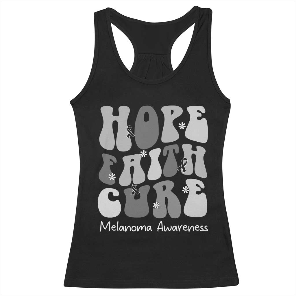 Faith Hope Cure Melanoma Awareness Racerback Tank Top Skin Cancer Fighter TS12 Black Print Your Wear