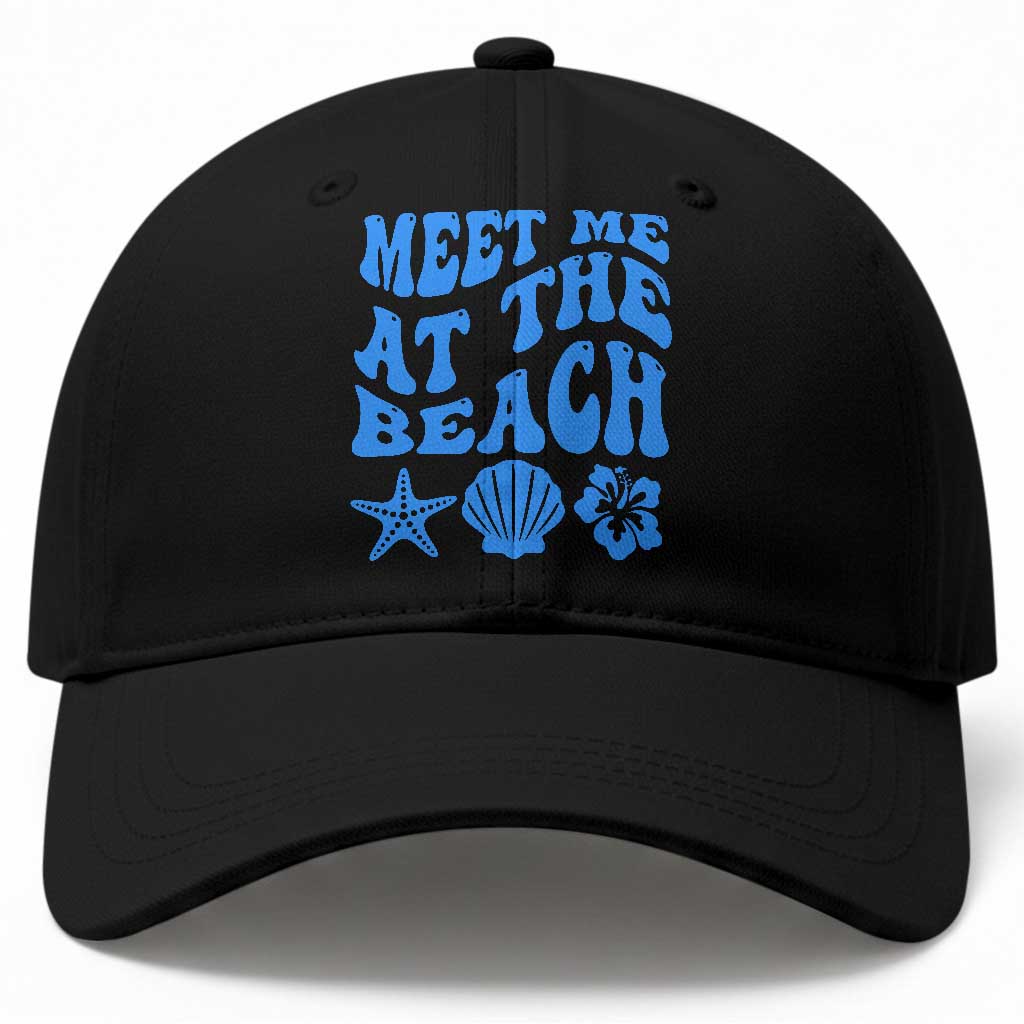 Meet Me At The Beach Baseball Cap Tropical Summer Vacation Graphic TS12 Print Your Wear