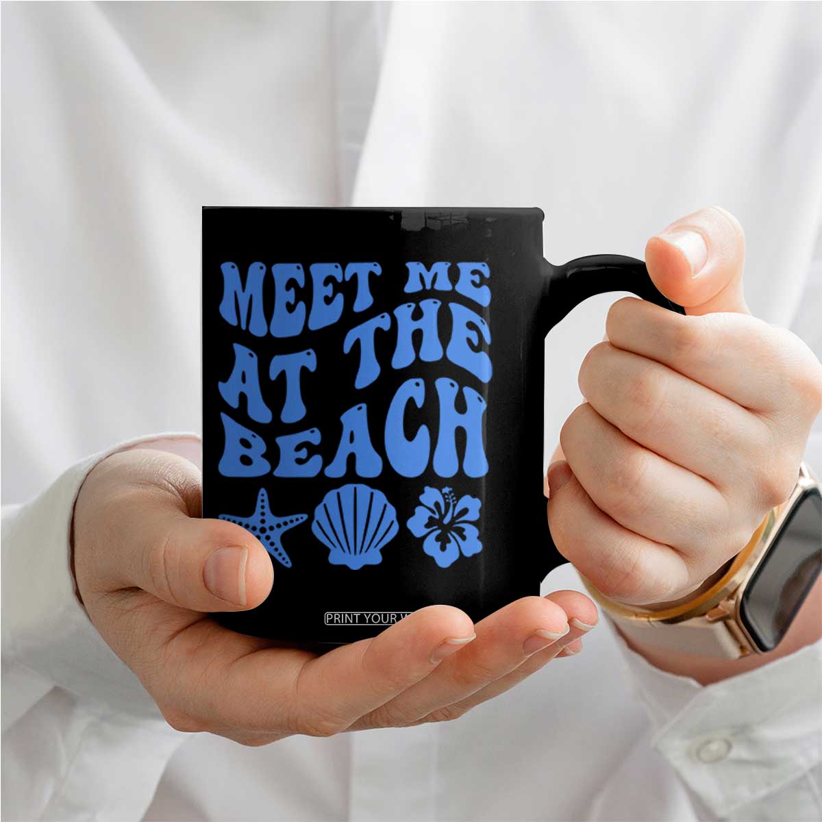 Meet Me At The Beach Coffee Mug Tropical Summer Vacation Graphic TS12 Print Your Wear