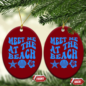 Meet Me At The Beach Ceramic Ornament Tropical Summer Vacation Graphic TS12 Print Your Wear