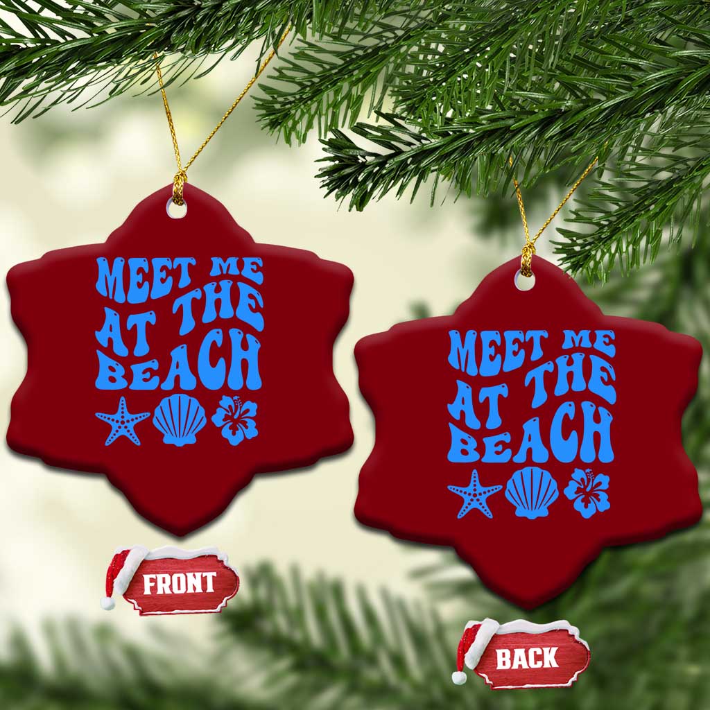 Meet Me At The Beach Ceramic Ornament Tropical Summer Vacation Graphic TS12 Print Your Wear