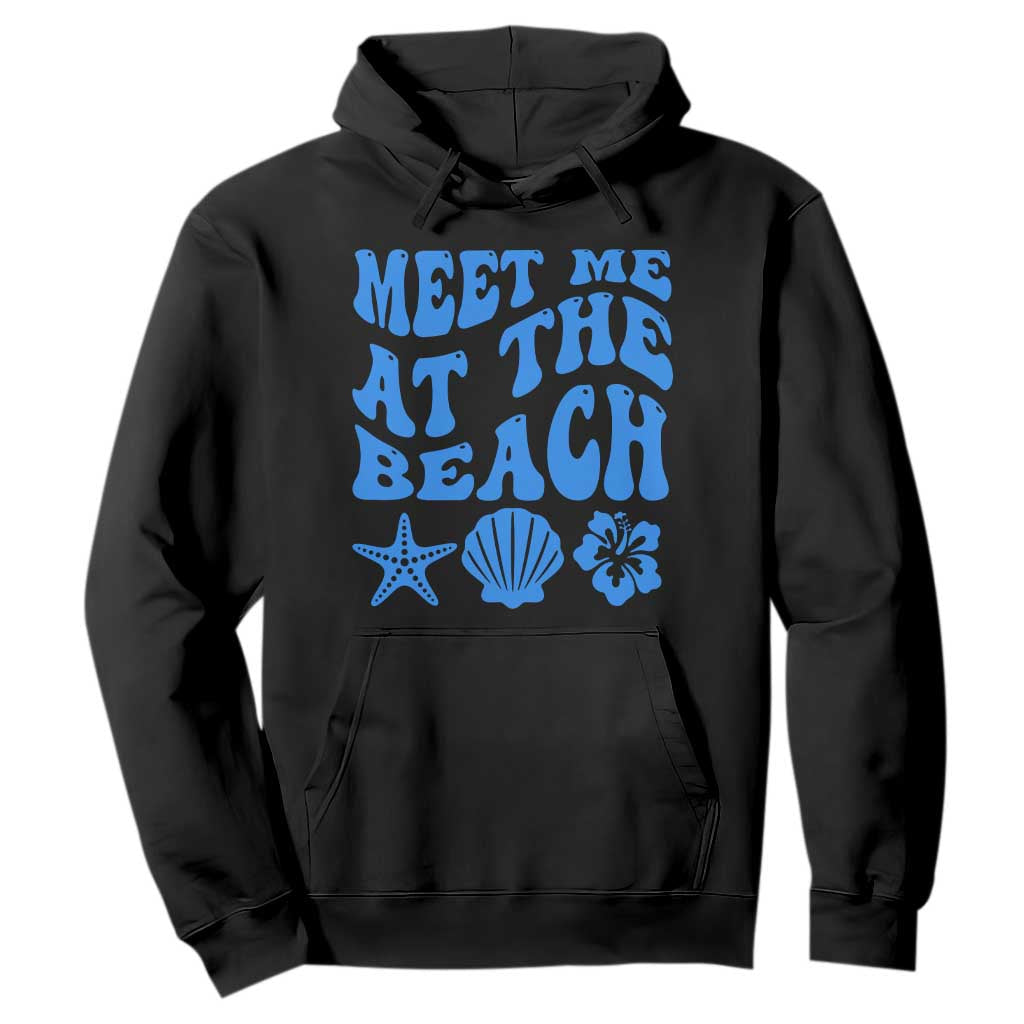 Meet Me At The Beach Hoodie Tropical Summer Vacation Graphic TS12 Black Print Your Wear