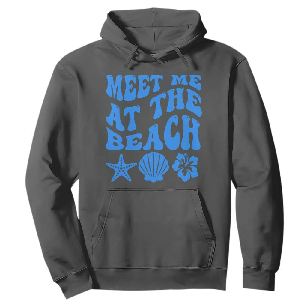 Meet Me At The Beach Hoodie Tropical Summer Vacation Graphic TS12 Dark Heather Print Your Wear