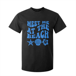 Meet Me At The Beach T Shirt For Kid Tropical Summer Vacation Graphic TS12 Black Print Your Wear
