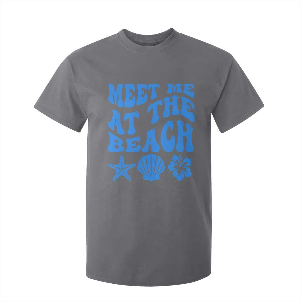 Meet Me At The Beach T Shirt For Kid Tropical Summer Vacation Graphic TS12 Charcoal Print Your Wear