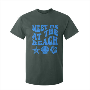Meet Me At The Beach T Shirt For Kid Tropical Summer Vacation Graphic TS12 Dark Forest Green Print Your Wear