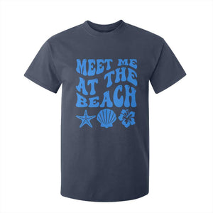 Meet Me At The Beach T Shirt For Kid Tropical Summer Vacation Graphic TS12 Navy Print Your Wear
