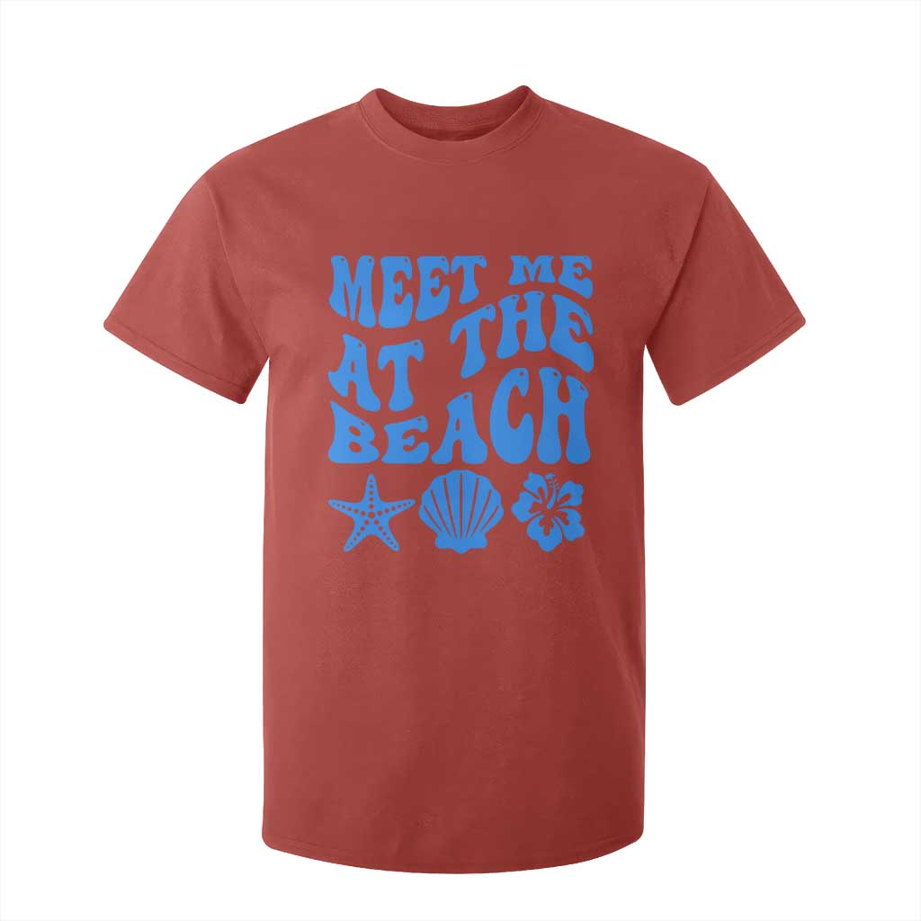 Meet Me At The Beach T Shirt For Kid Tropical Summer Vacation Graphic TS12 Red Print Your Wear