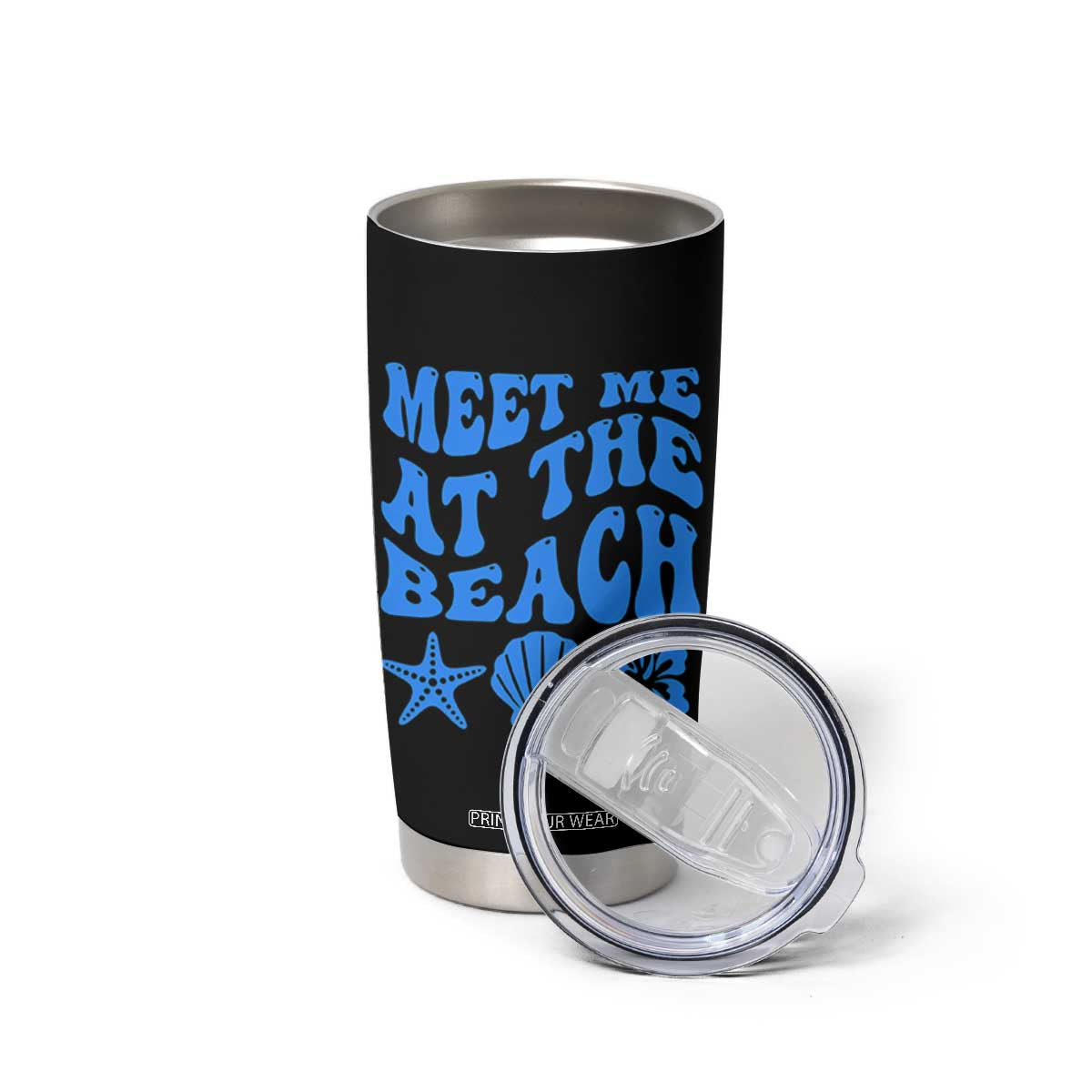 Meet Me At The Beach Tumbler Cup Tropical Summer Vacation Graphic TS12 Print Your Wear