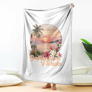 Daytona Beach Florida Throw Blanket Tropical Palm Tree Ocean Travel Gift TS12 Print Your Wear