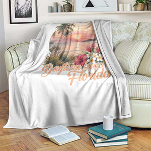 Daytona Beach Florida Throw Blanket Tropical Palm Tree Ocean Travel Gift TS12 Print Your Wear