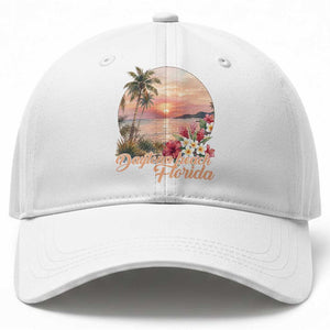 Daytona Beach Florida Baseball Cap Tropical Palm Tree Ocean Travel Gift TS12 Print Your Wear