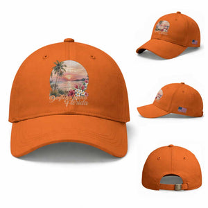 Daytona Beach Florida Baseball Cap Tropical Palm Tree Ocean Travel Gift TS12 Baseball Cap Universal Fit Orange Print Your Wear