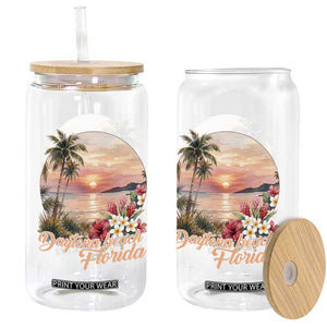 Daytona Beach Florida Glass Can Tropical Palm Tree Ocean Travel Gift TS12 Print Your Wear