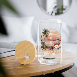 Daytona Beach Florida Glass Can Tropical Palm Tree Ocean Travel Gift TS12 Print Your Wear