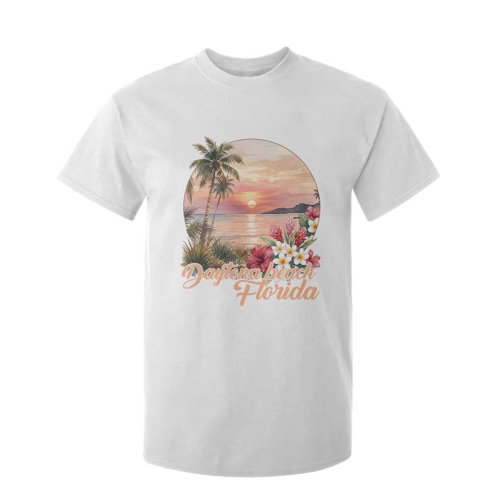 Daytona Beach Florida T Shirt For Kid Tropical Palm Tree Ocean Travel Gift TS12 White Print Your Wear