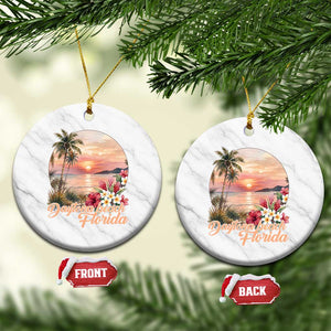 Daytona Beach Florida Ceramic Ornament Tropical Palm Tree Ocean Travel Gift TS12 1pc White Marble Print Your Wear