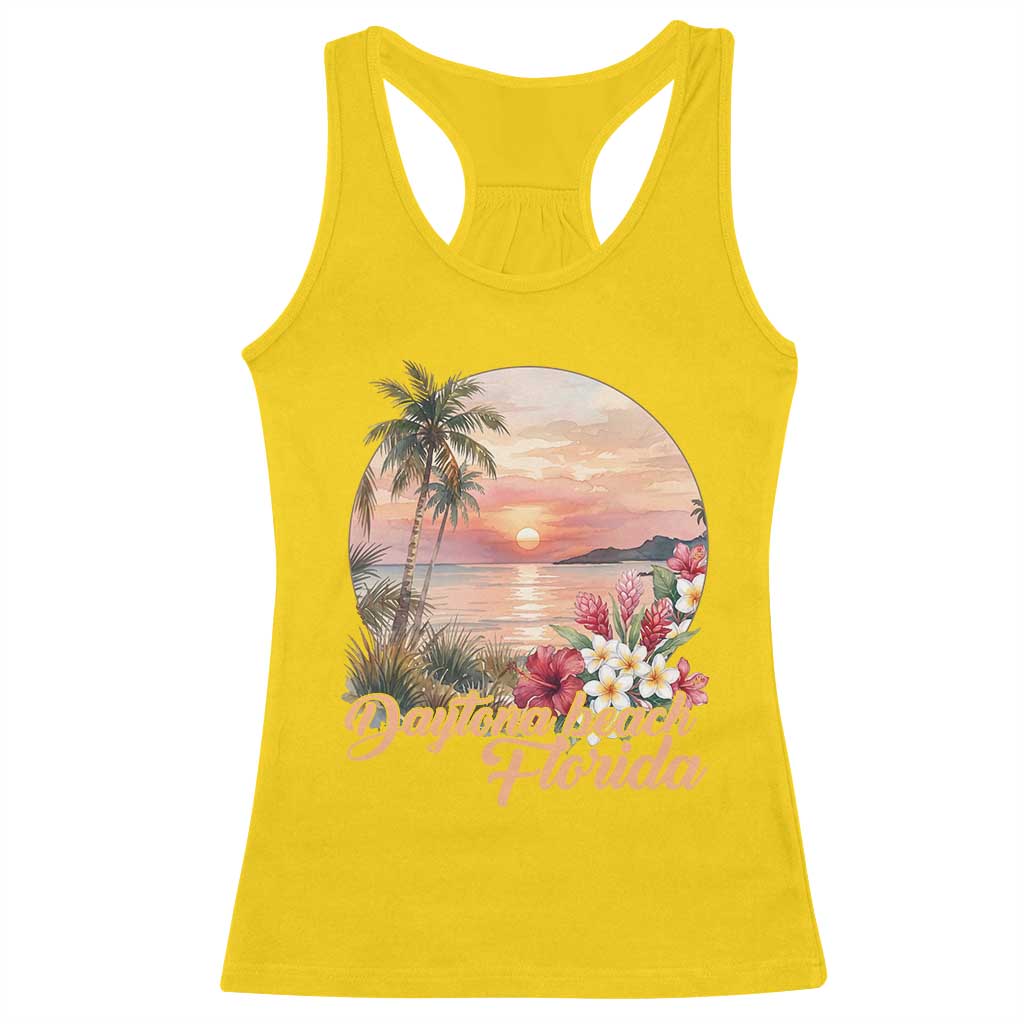 Daytona Beach Florida Racerback Tank Top Tropical Palm Tree Ocean Travel Gift TS12 Daisy Print Your Wear