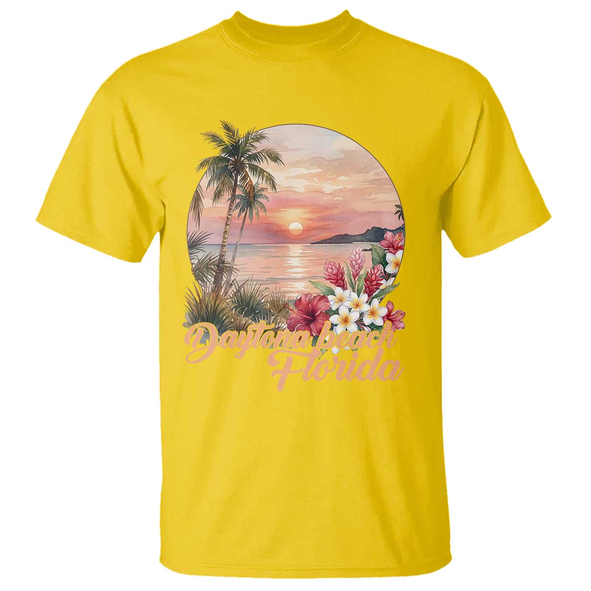 Daytona Beach Florida T Shirt Tropical Palm Tree Ocean Travel Gift TS12 Daisy Print Your Wear