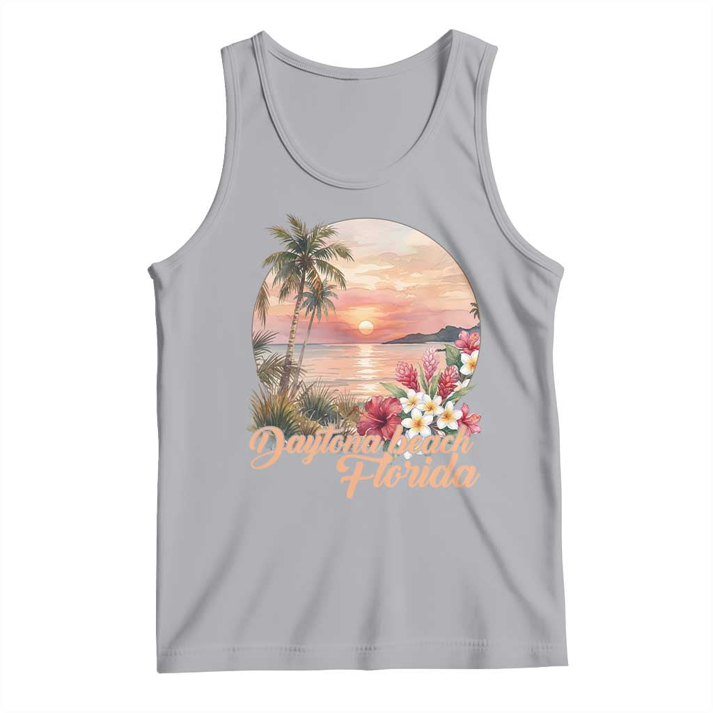 Daytona Beach Florida Tank Top Tropical Palm Tree Ocean Travel Gift TS12 Athletic Heather Print Your Wear