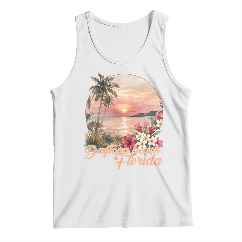 Daytona Beach Florida Tank Top Tropical Palm Tree Ocean Travel Gift TS12 White Print Your Wear