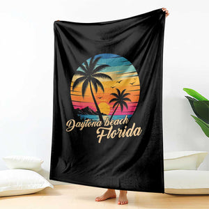 Vintage Daytona Beach Florida Throw Blanket Summer Vacation Graphic TS12 Print Your Wear