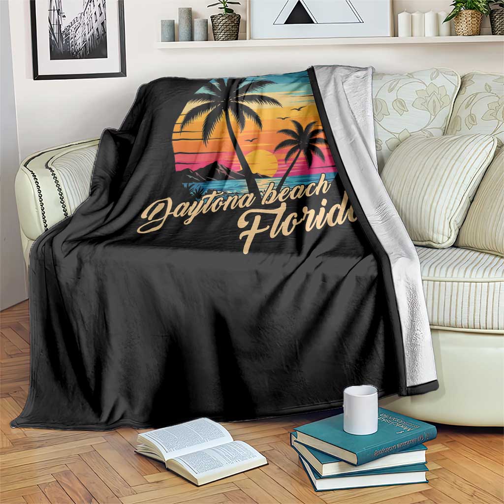 Vintage Daytona Beach Florida Throw Blanket Summer Vacation Graphic TS12 Print Your Wear