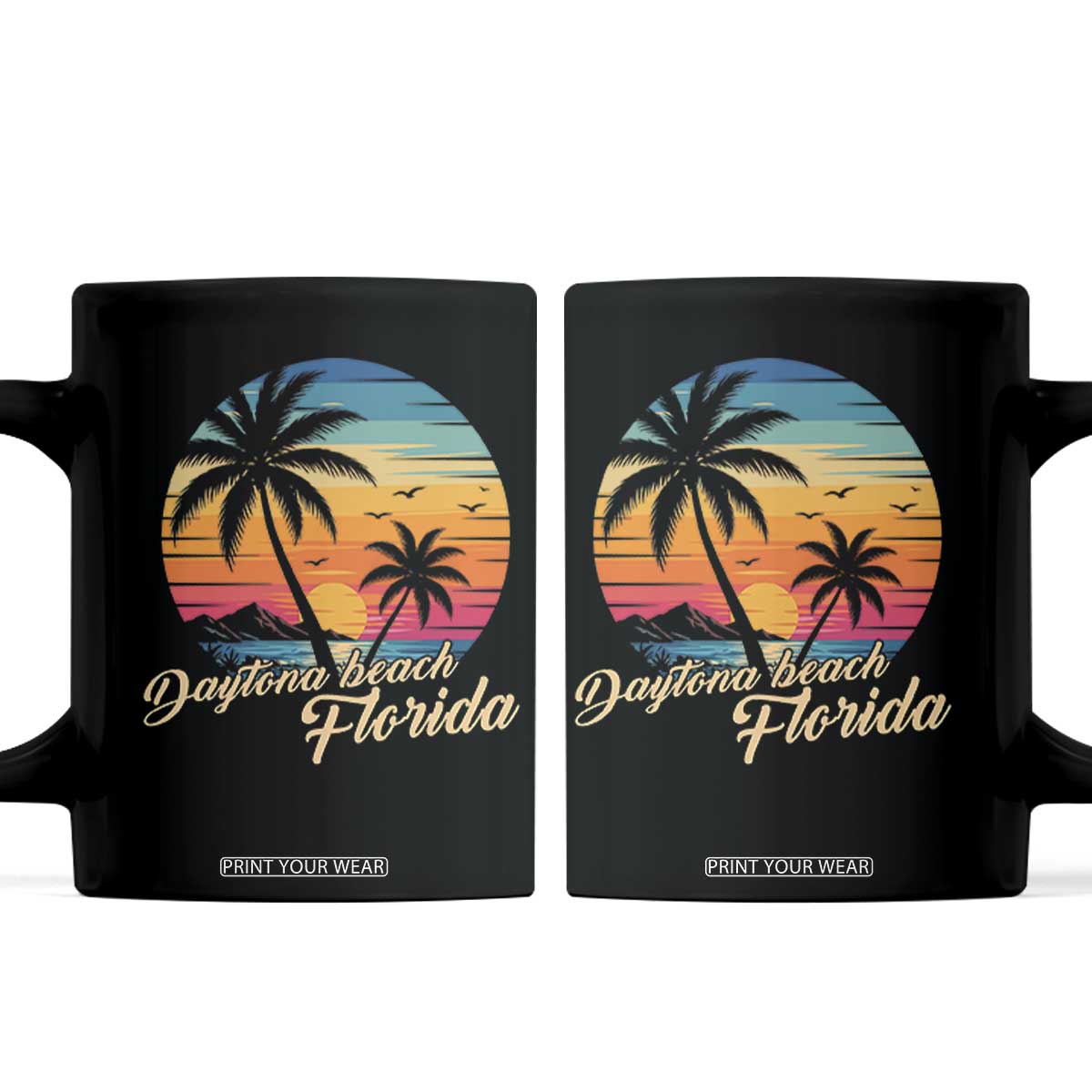 Vintage Daytona Beach Florida Coffee Mug Summer Vacation Graphic TS12 Black Print Your Wear
