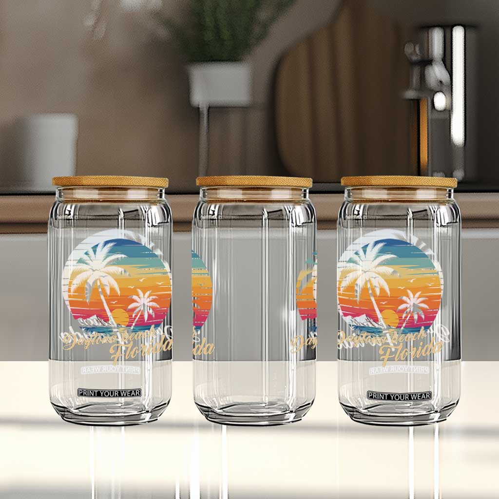 Vintage Daytona Beach Florida Glass Can Summer Vacation Graphic TS12 Print Your Wear