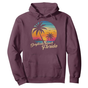 Vintage Daytona Beach Florida Hoodie Summer Vacation Graphic TS12 Maroon Print Your Wear
