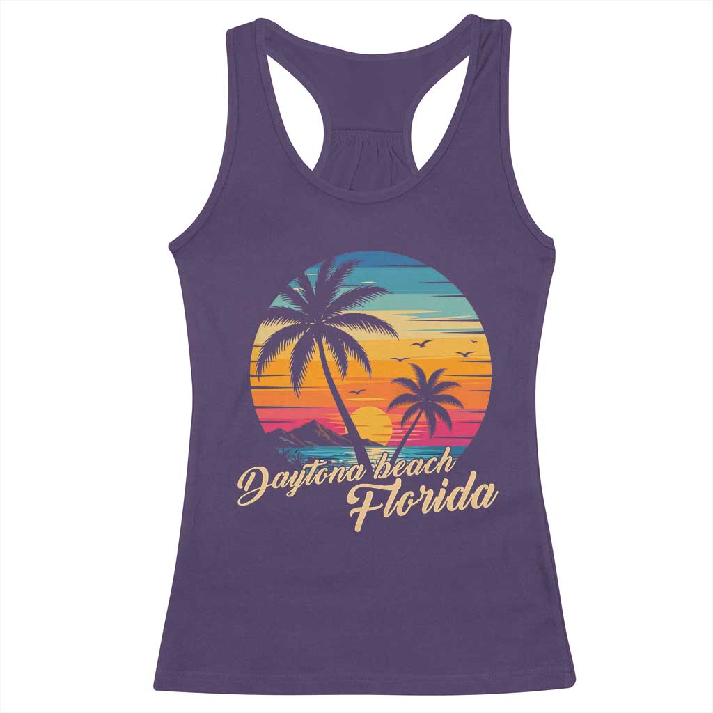 Vintage Daytona Beach Florida Racerback Tank Top Summer Vacation Graphic TS12 Purple Print Your Wear