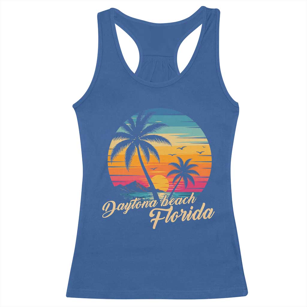 Vintage Daytona Beach Florida Racerback Tank Top Summer Vacation Graphic TS12 Royal Blue Print Your Wear