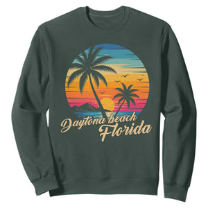 Vintage Daytona Beach Florida Sweatshirt Summer Vacation Graphic TS12 Dark Forest Green Print Your Wear