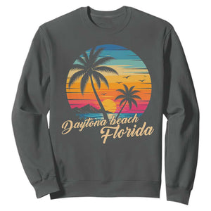Vintage Daytona Beach Florida Sweatshirt Summer Vacation Graphic TS12 Dark Heather Print Your Wear