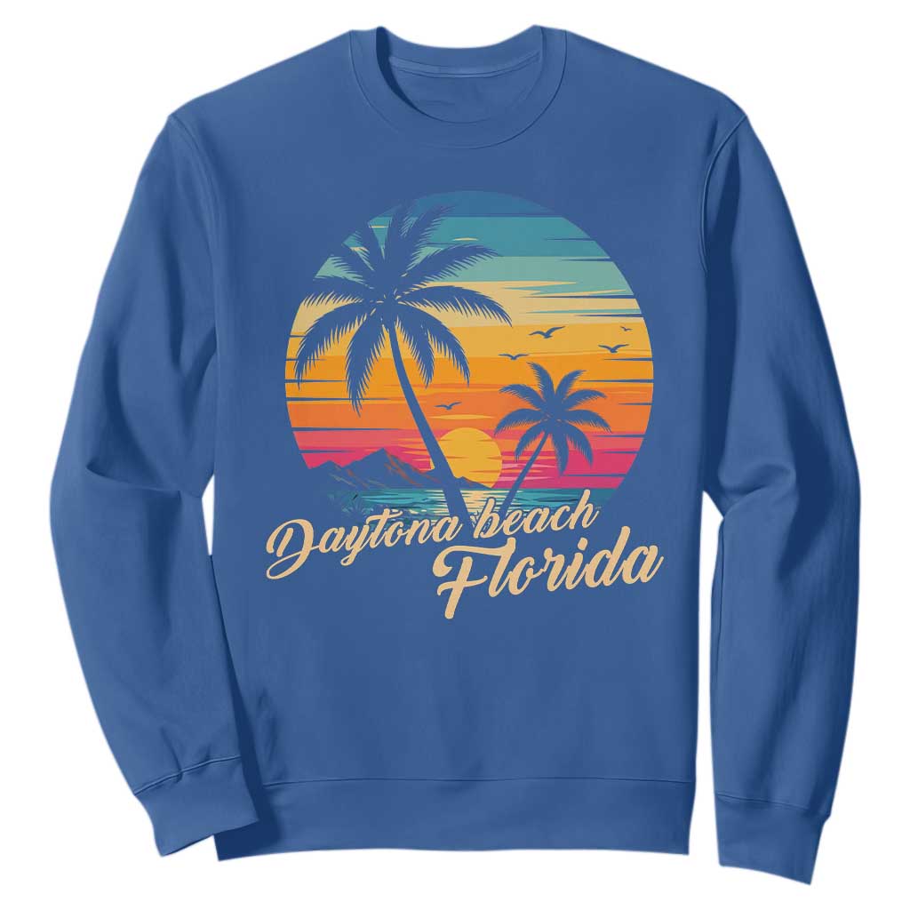 Vintage Daytona Beach Florida Sweatshirt Summer Vacation Graphic TS12 Royal Blue Print Your Wear