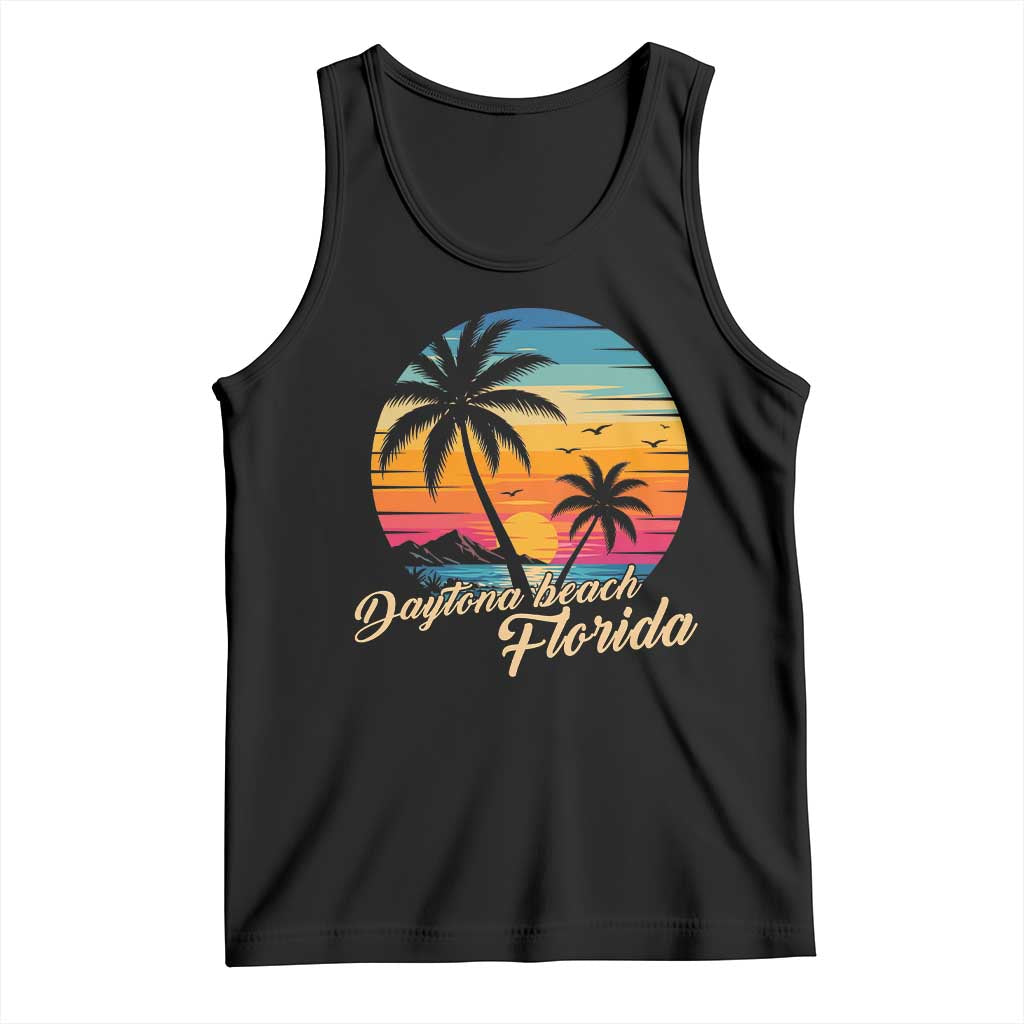 Vintage Daytona Beach Florida Tank Top Summer Vacation Graphic TS12 Black Print Your Wear