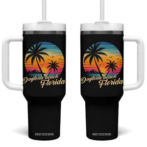 Vintage Daytona Beach Florida Tumbler With Handle Summer Vacation Graphic TS12 One Size: 40 oz Black Print Your Wear