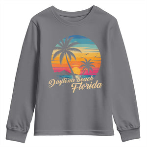 Vintage Daytona Beach Florida Youth Sweatshirt Summer Vacation Graphic TS12 Charcoal Print Your Wear