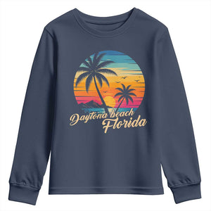 Vintage Daytona Beach Florida Youth Sweatshirt Summer Vacation Graphic TS12 Navy Print Your Wear