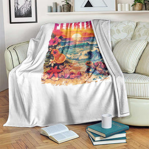 Retro Florida Beach Throw Blanket Summer Vacation Gift TS12 Print Your Wear