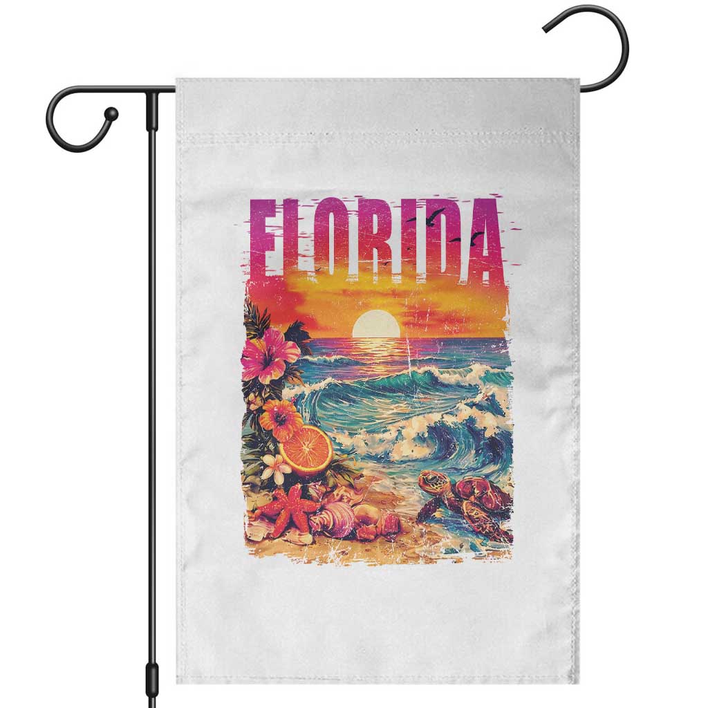 Retro Florida Beach Garden Flag Summer Vacation Gift TS12 White Print Your Wear